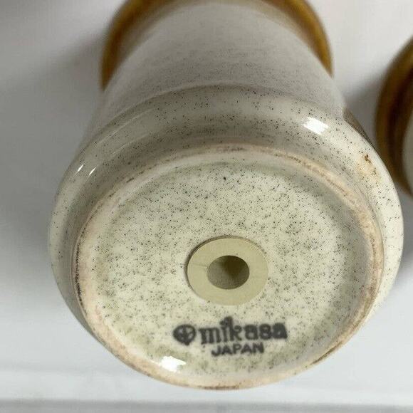 Vintage Mikasa Salt and Pepper Shaker Set Stone Manor Stoneware F5800 Japan - Picture 3 of 11